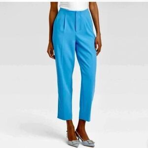 A New Day Women'sHigh Rise Tapered Leg Ankle Pants - Bright Blue, Size 4, NWT
